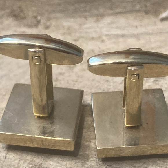 Sarah Cov. Coventry Vintage Green Jade Gold Tone Men’s Cuff Links Cuff-links - Picture 5 of 8